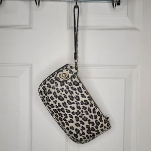 Joy Susan Leopard Wristlet Crossbody Clutch